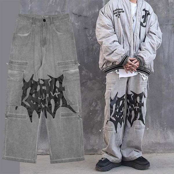 men's jeans abstract tooling stitching streetwear brother punk goth pants harajuku rock denim trousers high street korean style, Blue
men's jeans abstract tooling stitching streetwear brother punk goth pants harajuku rock denim trousers high street korean style, Blue
