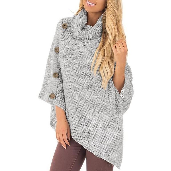 women's sweaters winter female three-quarter bats-sleeves scarf collar button fashion cloak sweater women casual loose cape sj767a, White;black
women's sweaters winter female three-quarter bats-sleeves scarf collar button fashion cloak sweater women casual loose cape sj767a, White;black