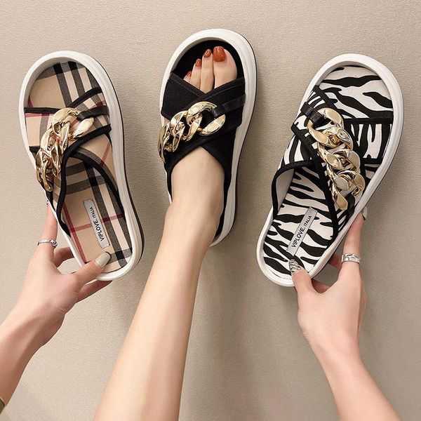 slippers 2021 summer women sandals fashion leopard print chain open-toed and elastic outdoor beach, Black
slippers 2021 summer women sandals fashion leopard print chain open-toed and elastic outdoor beach, Black