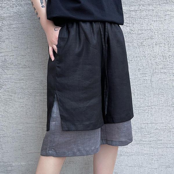 men's shorts summer short pants 2 pieces splice streetwear vintage loose casual male sports, White;black
men's shorts summer short pants 2 pieces splice streetwear vintage loose casual male sports, White;black