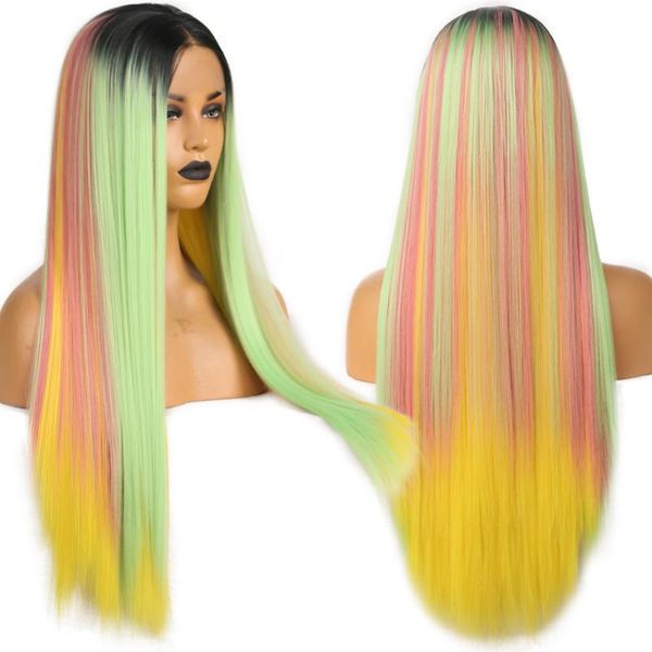 synthetic wigs fanxiton rainbow color long silky straight hair lace front wig part cosplay glueless for women, Black
synthetic wigs fanxiton rainbow color long silky straight hair lace front wig part cosplay glueless for women, Black
