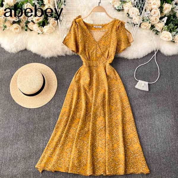 women vintage floral print dress summer v neck ruffle sleeve a line es vacation beach casual french style 210512, Black;gray
women vintage floral print dress summer v neck ruffle sleeve a line es vacation beach casual french style 210512, Black;gray