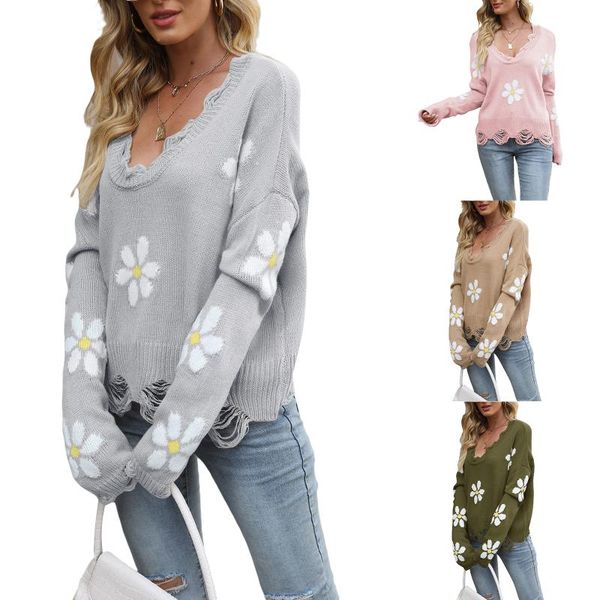 women's sweaters women autumn sweater flower v-neck long-sleeves knitted loose pullover for girls 4 colors, White;black
women's sweaters women autumn sweater flower v-neck long-sleeves knitted loose pullover for girls 4 colors, White;black