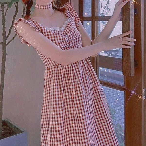 casual dresses summer kawaii plaid dress women elegant sweet lace up france vintage high waist midi female chic holiday 2021, Black;gray
casual dresses summer kawaii plaid dress women elegant sweet lace up france vintage high waist midi female chic holiday 2021, Black;gray