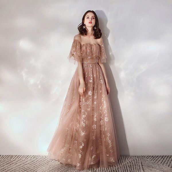 party dresses 2021 high neck lace evening dress dust pink short sleeves a-line long illusion gown gowns prom vestidos, White;black
party dresses 2021 high neck lace evening dress dust pink short sleeves a-line long illusion gown gowns prom vestidos, White;black