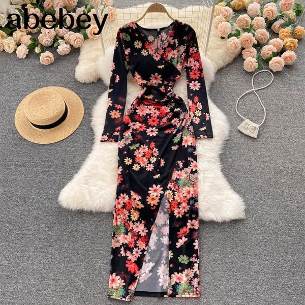 casual dresses women retro print dress elegant french long sleeve v neck slim 2021 autumn split streetwear, Black;gray
casual dresses women retro print dress elegant french long sleeve v neck slim 2021 autumn split streetwear, Black;gray