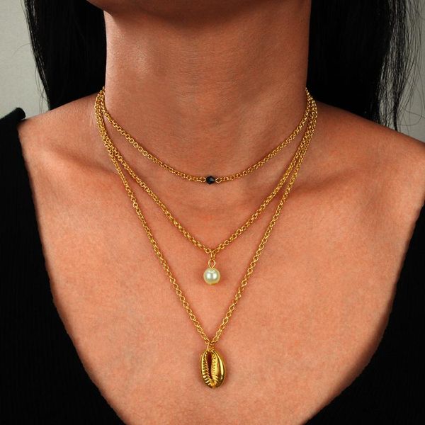 pendant necklaces personality trend alloy multi-layer pearl ornaments retro european and american fashion shell necklace, Silver
pendant necklaces personality trend alloy multi-layer pearl ornaments retro european and american fashion shell necklace, Silver