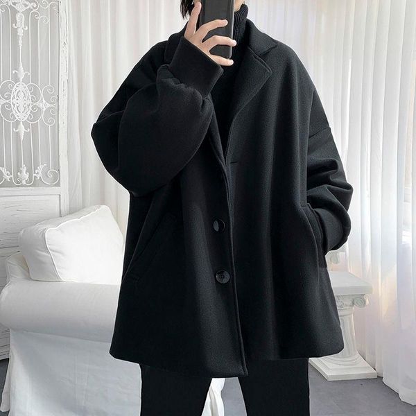 men's wool & blends men coat winter suit solid color nylon single-breasted loose casual jaket clothes tidal current streetwear surprise, Black
men's wool & blends men coat winter suit solid color nylon single-breasted loose casual jaket clothes tidal current streetwear surprise, Black
