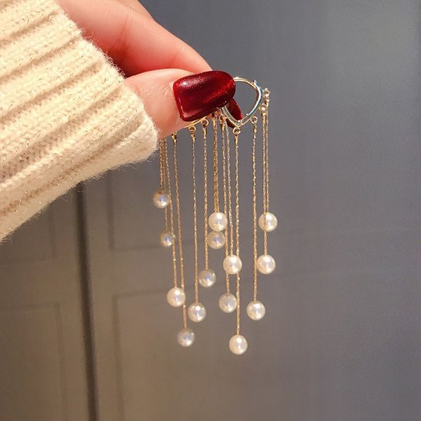 luxury pearl tassel earrings long tassel drop earring for women statement earhook wedding dangle earring party stud jewelry, Silver
luxury pearl tassel earrings long tassel drop earring for women statement earhook wedding dangle earring party stud jewelry, Silver