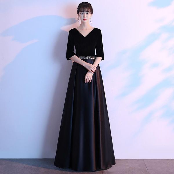 black v-neck elegant long banquet gown women vintage velour pleated dresses chorus costume exquisite evening party dress s-3xl ethnic clothi, Red
black v-neck elegant long banquet gown women vintage velour pleated dresses chorus costume exquisite evening party dress s-3xl ethnic clothi, Red