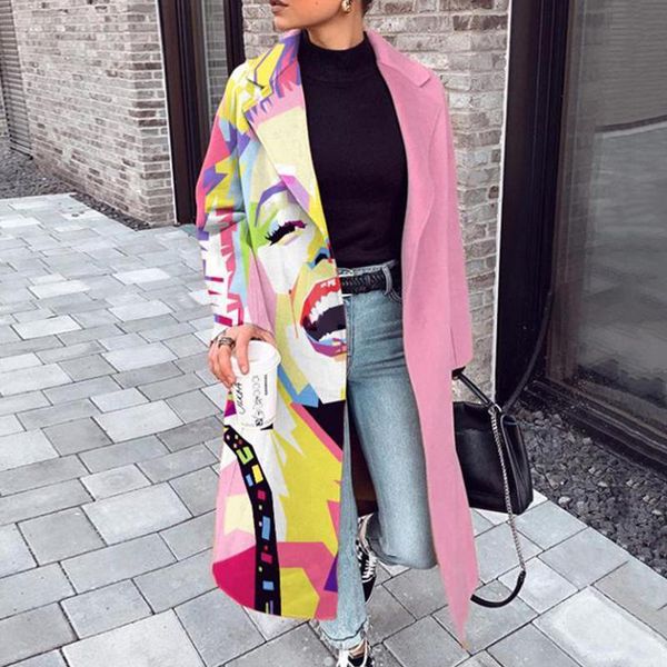 women's wool & blends casual pattern colorful print patchwork cardigan coats fall winter elegant women fashion lapel collar button long, Black
women's wool & blends casual pattern colorful print patchwork cardigan coats fall winter elegant women fashion lapel collar button long, Black