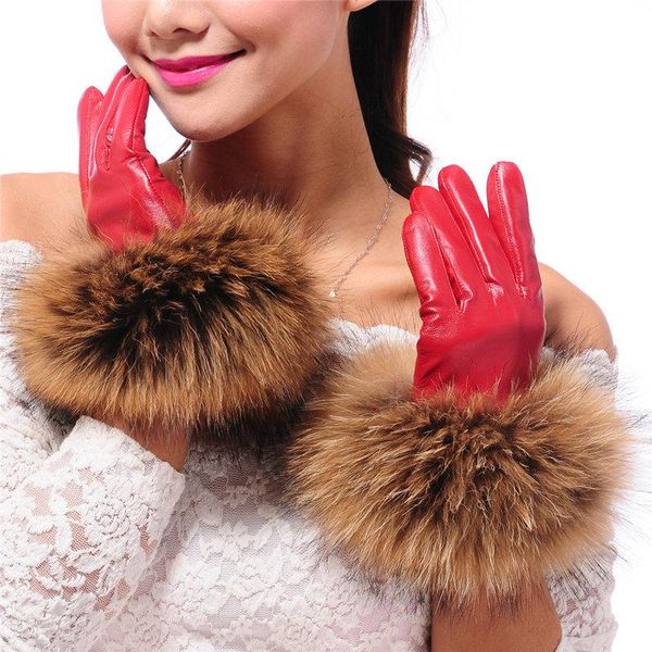 five fingers gloves touch screen women leather warm winter racoon fur luxury 100% genuine sheepskin snow outdoor black, Blue;gray
five fingers gloves touch screen women leather warm winter racoon fur luxury 100% genuine sheepskin snow outdoor black, Blue;gray