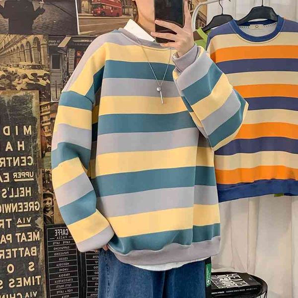 men's t-shirts autumn striped hoodie fashion hit color casual o-neck sweatshirt men streetwear loose hip-hop korean pullover hoodi, White;black
men's t-shirts autumn striped hoodie fashion hit color casual o-neck sweatshirt men streetwear loose hip-hop korean pullover hoodi, White;black