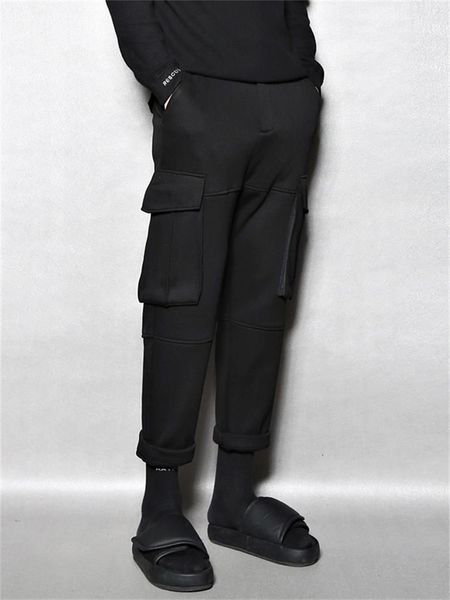 hong kong style men's wear japanese simple multi-pocket overalls loose trendy nine-point casual pants, Black
hong kong style men's wear japanese simple multi-pocket overalls loose trendy nine-point casual pants, Black