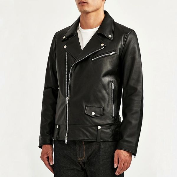 men's leather & faux japan jr slim lapel motorcycle nissan hardware imported layer sheepskin genuine clothes male, Black
men's leather & faux japan jr slim lapel motorcycle nissan hardware imported layer sheepskin genuine clothes male, Black