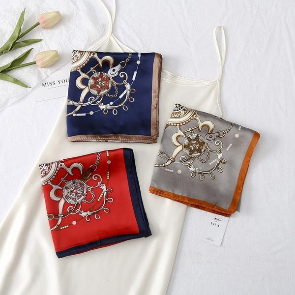 scarves silk scarf small square female 2021 spring and summer color matching printing satin stewardess, Blue;gray
scarves silk scarf small square female 2021 spring and summer color matching printing satin stewardess, Blue;gray