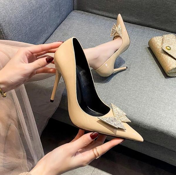 luxury women high heel shoes designer stiletto rhinestone bowtie shallow mouth slip-on pointed toe lady valentine's day party single sh, Black
luxury women high heel shoes designer stiletto rhinestone bowtie shallow mouth slip-on pointed toe lady valentine's day party single sh, Black
