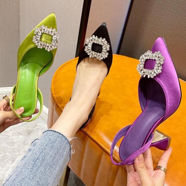 dress shoes women sandals fashion brand crystal buckle designer high heel pointed toe slip on slingback pumps ladies, Black
dress shoes women sandals fashion brand crystal buckle designer high heel pointed toe slip on slingback pumps ladies, Black