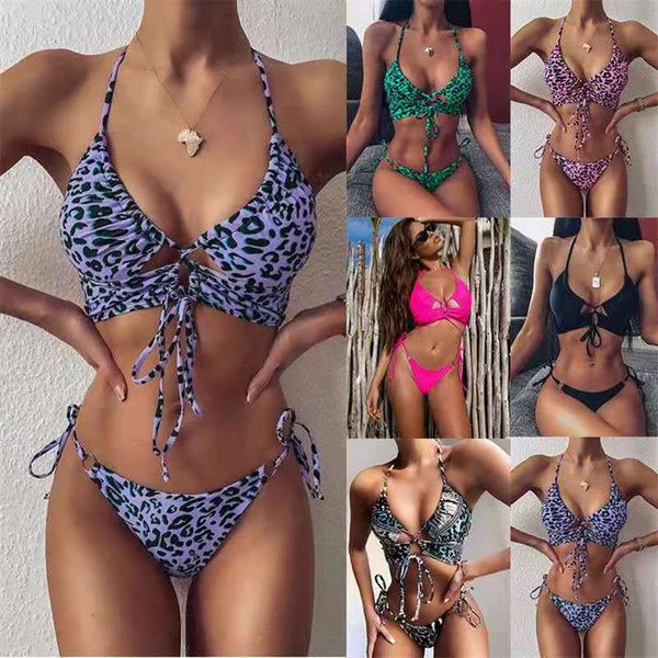 original style women's swimwear designer bikini 2021 female girl fashion leopard print halter bra panty set, White;black
original style women's swimwear designer bikini 2021 female girl fashion leopard print halter bra panty set, White;black