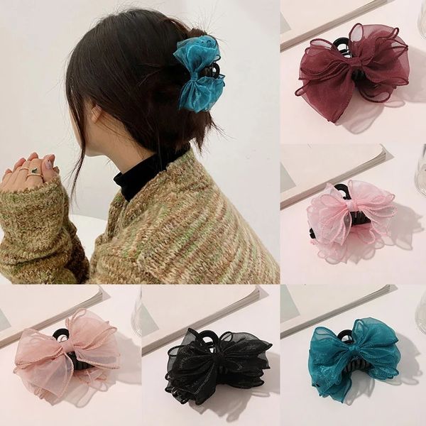 korean sweet organza bow hair claw elegant women hairpins solid color hair crab clips ponytail holder clips hair accessories, Golden;silver
korean sweet organza bow hair claw elegant women hairpins solid color hair crab clips ponytail holder clips hair accessories, Golden;silver