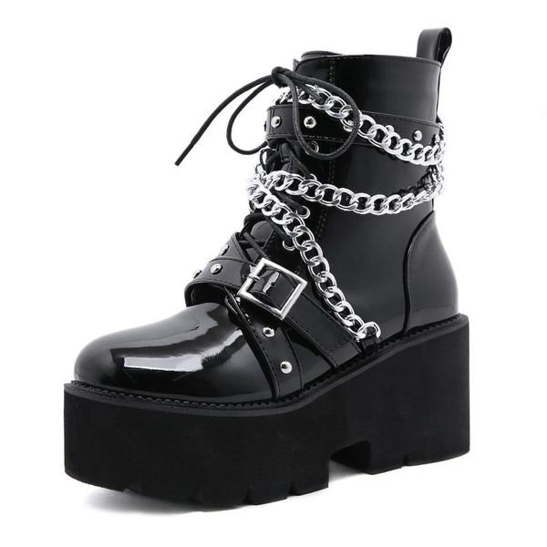 boots with platform heels, platform, metal chain, lace front, boots, large size for women, Black
boots with platform heels, platform, metal chain, lace front, boots, large size for women, Black