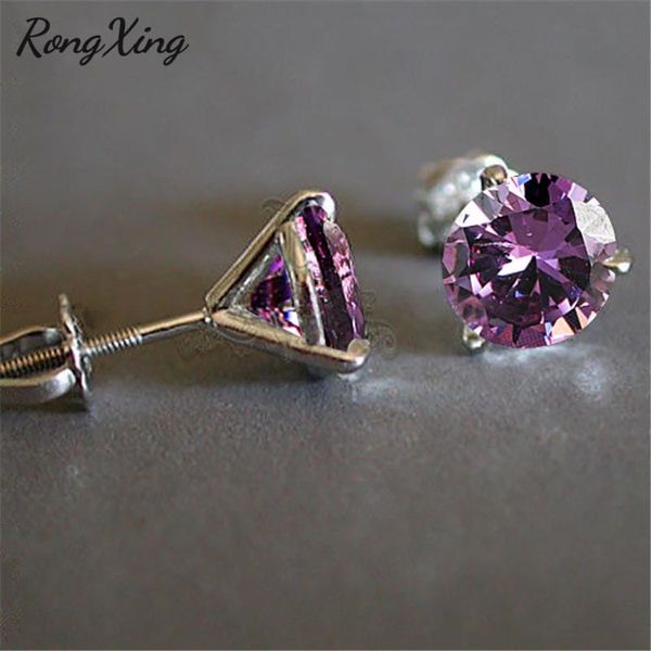 rongxing charming purple crystal 3 claw round zircon spiral stud earrings for women silver color cz stone earring xmas gift, Golden;silver
rongxing charming purple crystal 3 claw round zircon spiral stud earrings for women silver color cz stone earring xmas gift, Golden;silver