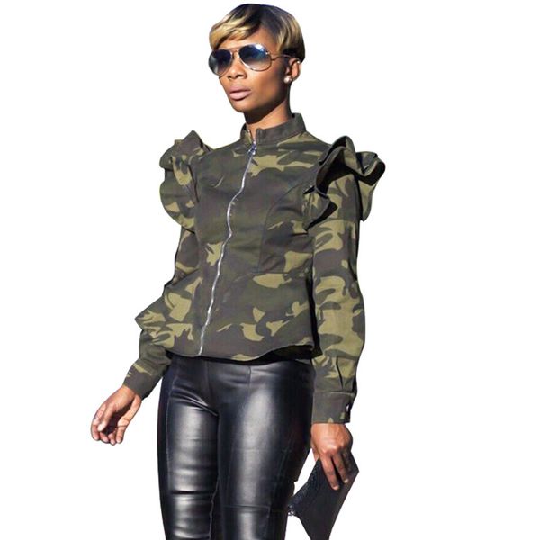 plus size army green camouflage bomber jacket women streetwear long sleeve ruched zipper slim short coats and jackets outerwear, Black;white
plus size army green camouflage bomber jacket women streetwear long sleeve ruched zipper slim short coats and jackets outerwear, Black;white