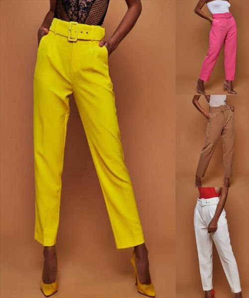 fashion high waist straight women capri ol solid color belt ankle length white yellow khaki rose red, Black;white
fashion high waist straight women capri ol solid color belt ankle length white yellow khaki rose red, Black;white