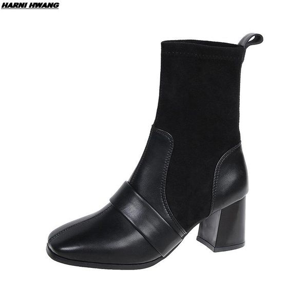 boots black knitted stretch women's socks shoes elegant chunky heel square toe ankle fashion plus size 36-43
boots black knitted stretch women's socks shoes elegant chunky heel square toe ankle fashion plus size 36-43