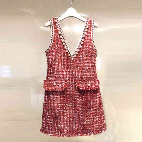 luxury autumn winter dress women v neck sleeveless pearls tweed birthday gift party dresses vestido 1 210519, Black;gray
luxury autumn winter dress women v neck sleeveless pearls tweed birthday gift party dresses vestido 1 210519, Black;gray