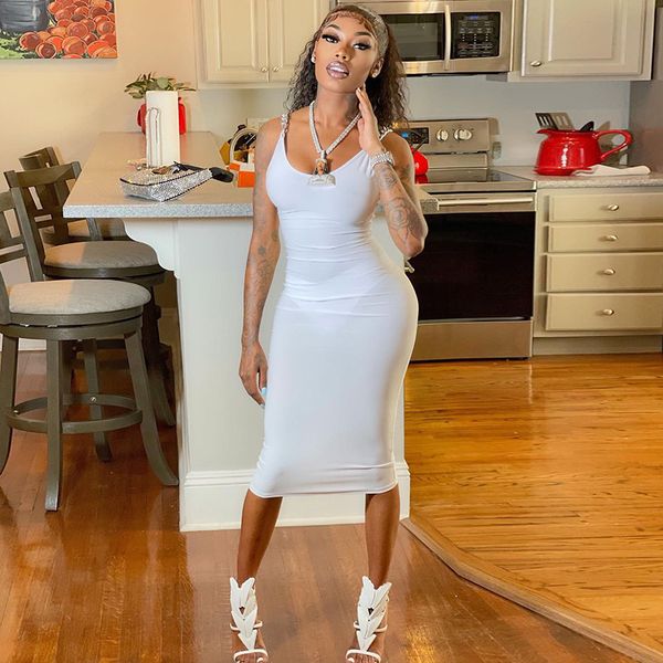 2021 summer solid ladies spaghetti strap wears o neck dress night club midi dresses women lady elegant, Black;gray
2021 summer solid ladies spaghetti strap wears o neck dress night club midi dresses women lady elegant, Black;gray