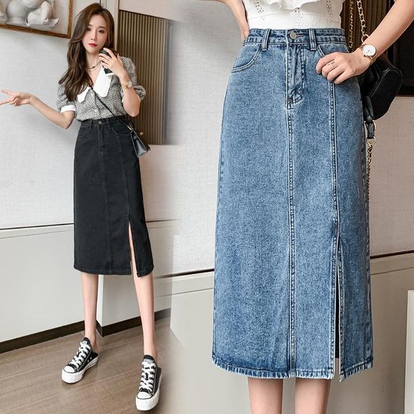 skirts fashion women long denim 2021 spring summer elegant female split casual a-line office ladies high waist mid skirt s114, Black
skirts fashion women long denim 2021 spring summer elegant female split casual a-line office ladies high waist mid skirt s114, Black