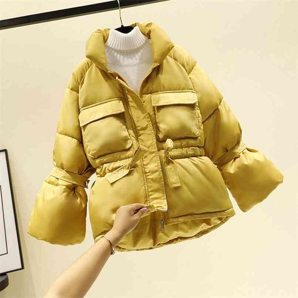 women winter jackets parkas fashion thick warm lantern sleeve slim solid sweet for female 210925, Black
women winter jackets parkas fashion thick warm lantern sleeve slim solid sweet for female 210925, Black