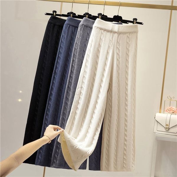 autumn and winter pantalon femme hiver linen pattern knitted wide-leg pants women's wool trousers & capris, Black;white
autumn and winter pantalon femme hiver linen pattern knitted wide-leg pants women's wool trousers & capris, Black;white