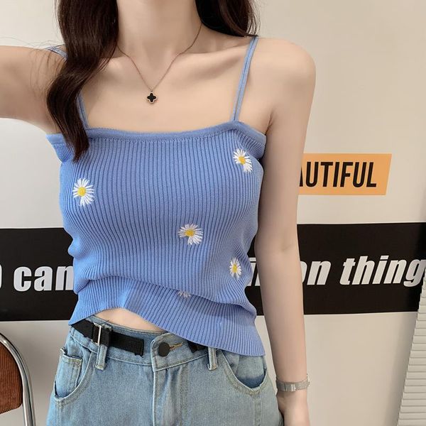 women's tanks & camis ins prairie chic sweet small wrinkle chrysanthemum embroidery summer cute women korean thin knitted tank crop, White
women's tanks & camis ins prairie chic sweet small wrinkle chrysanthemum embroidery summer cute women korean thin knitted tank crop, White