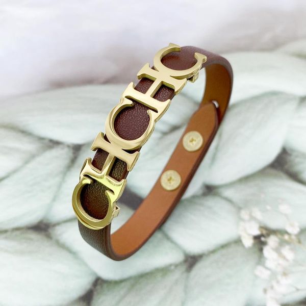 charm bracelets lanyika simple stainless steel pu leather women's bracelet letter ch accessories classic fashion jewelry gift, Golden;silver
charm bracelets lanyika simple stainless steel pu leather women's bracelet letter ch accessories classic fashion jewelry gift, Golden;silver