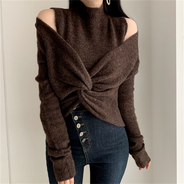 women's swimwear hzirip mock neck off the shoulders shirts two sets of crocheted sweaters thin casual high street autumn ysky, White;black
women's swimwear hzirip mock neck off the shoulders shirts two sets of crocheted sweaters thin casual high street autumn ysky, White;black