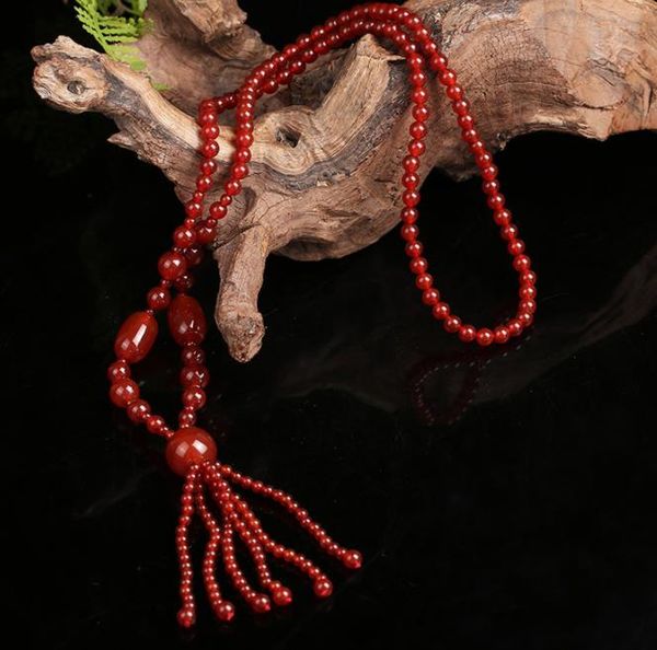 2021 national style retro natural red agate necklace sweater chain long pendant for women's luxury gift, Silver
2021 national style retro natural red agate necklace sweater chain long pendant for women's luxury gift, Silver