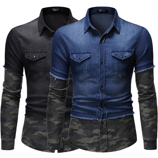 men's casual shirts 2021 spring and autumn fashion leisure men camouflage splicing single breasted slim high street long sleeve jeans s, White;black
men's casual shirts 2021 spring and autumn fashion leisure men camouflage splicing single breasted slim high street long sleeve jeans s, White;black