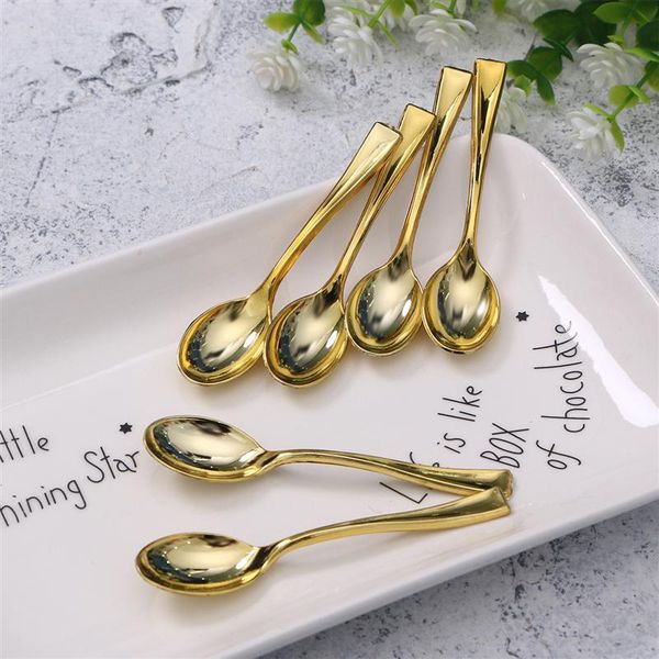 disposable flatware 24pcs plastic spoons golden mini spoon set imitate metal for barbecue party picnic kitchenware
disposable flatware 24pcs plastic spoons golden mini spoon set imitate metal for barbecue party picnic kitchenware