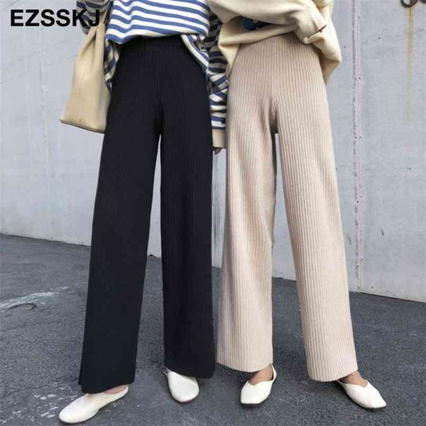 autumn winter casual straight pants women female drawstring loose high waist knitted wide leg trousers 210925, Black;white
autumn winter casual straight pants women female drawstring loose high waist knitted wide leg trousers 210925, Black;white