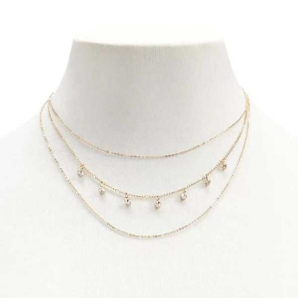 chokers 3-layer elegant choker necklaces for women ladies crystal gold silver color chain short necklace fashion jewelry, Golden;silver
chokers 3-layer elegant choker necklaces for women ladies crystal gold silver color chain short necklace fashion jewelry, Golden;silver