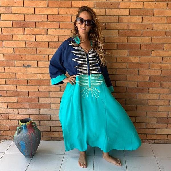 cotton patchwork embroidered maxi dress beach cover up long sleeve women casual robe tunic sarong swimsuit women's swimwear, White;black
cotton patchwork embroidered maxi dress beach cover up long sleeve women casual robe tunic sarong swimsuit women's swimwear, White;black