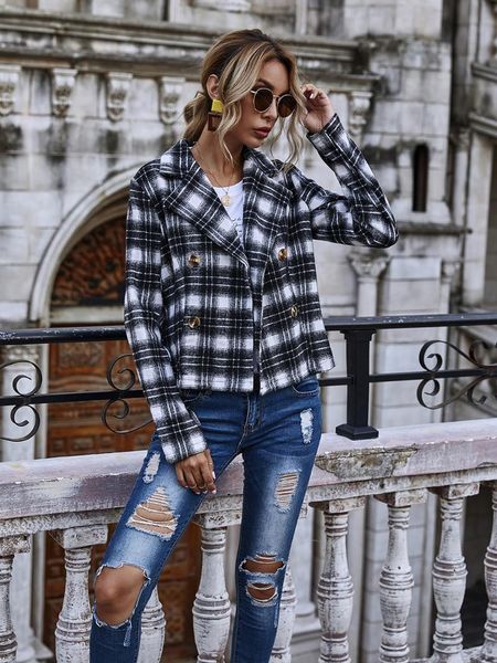 women's jackets autumn and winter original design double-breasted large lapel short plaid fashion street style jacket, clothing, women, Black;brown
women's jackets autumn and winter original design double-breasted large lapel short plaid fashion street style jacket, clothing, women, Black;brown