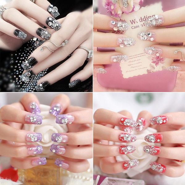 false nails 24pcs delicate crystal wearable fake for women full cover nail manicure shiny rhinestone tips, Red;gold
false nails 24pcs delicate crystal wearable fake for women full cover nail manicure shiny rhinestone tips, Red;gold