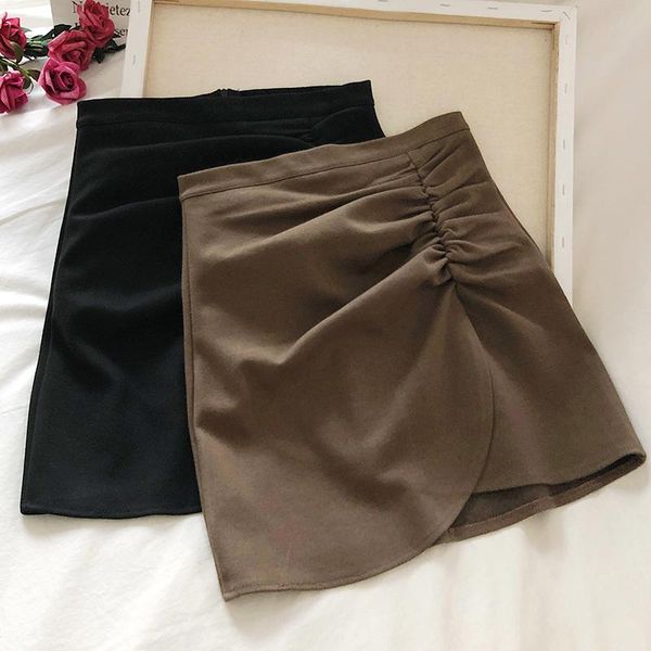 skirts autumn and winter korean version of retro wild wrinkled woolen short skirt irregular solid color anti-glare bag hip one step ski, Black
skirts autumn and winter korean version of retro wild wrinkled woolen short skirt irregular solid color anti-glare bag hip one step ski, Black