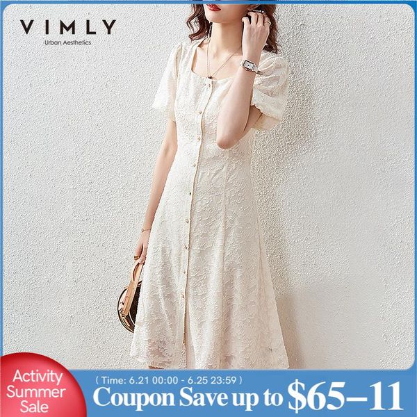 casual dresses vimly summer dress for women elegant single breasted lace lady solid square collar vintage female vestidos f7116, Black;gray
casual dresses vimly summer dress for women elegant single breasted lace lady solid square collar vintage female vestidos f7116, Black;gray