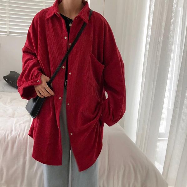 women's blouses & shirts turn-down collar loose coat female fashion safari style oversize casual corduroy long cardigan women red black, White
women's blouses & shirts turn-down collar loose coat female fashion safari style oversize casual corduroy long cardigan women red black, White