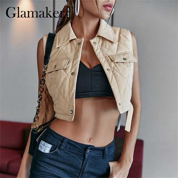 glamaker casual rhombus printed winter parka women warm high street short coat female lace up all-match cropped outerwear vest 211216, Black
glamaker casual rhombus printed winter parka women warm high street short coat female lace up all-match cropped outerwear vest 211216, Black