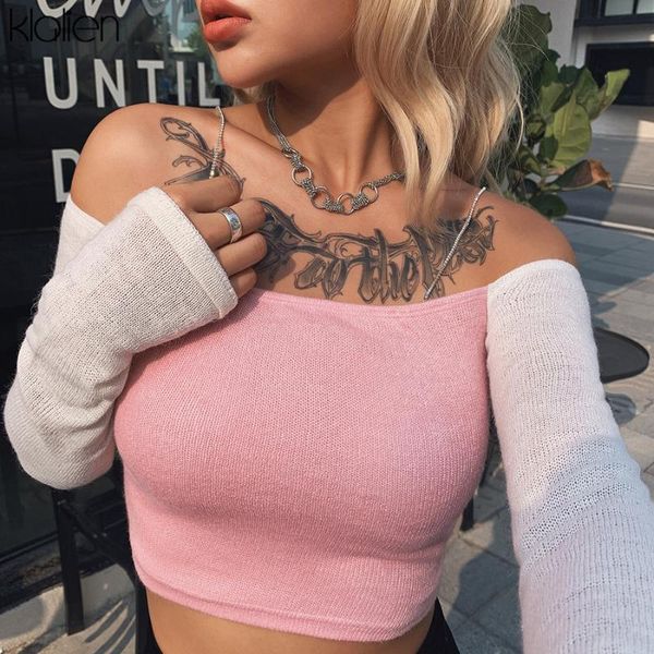 women's t-shirt klalien autumn harajuku girls pink off shoulder splicing long sleeves t-shirts 2021 french romance elegant women tees, White
women's t-shirt klalien autumn harajuku girls pink off shoulder splicing long sleeves t-shirts 2021 french romance elegant women tees, White